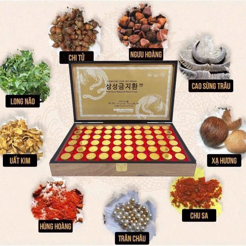 Viên hoàn bổ não hộp gỗ Samsung Hàn Quốc 225g
